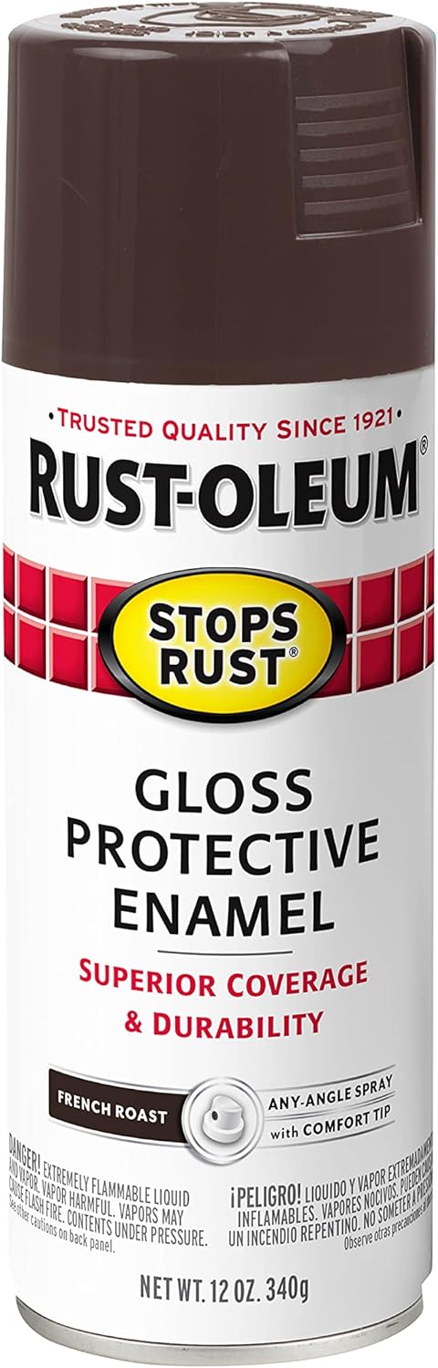Rust-Oleum 6PK Stops Rust Spray Paint, 12 oz, Gloss Dark Walnut, 6 Pack Online Hot Sale