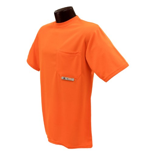 Radians ST11-N Non-Rated Short Sleeve Safety T-Shirt with Moisture Wicking Mesh, Medium, Orange on Sale