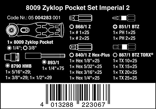 Wera Tools 18-Piece Zyklop Imperial Set Online Sale