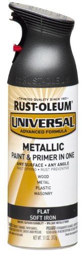 Rust-Oleum 271473 Universal All Surface Metallic Spray Paint, 11 oz, Flat Soft Iron Supply