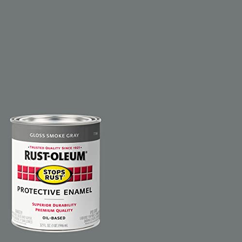 Rust-Oleum 7786502 Protective Enamel Paint Stops Rust, 32-Ounce, Gloss Smoke Gray, 1 Quarts (Pack of 1) Fashion