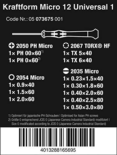 Wera Tools 73675 Kraftform Micro Precision Screwdriver Set, 12 Pieces on Sale