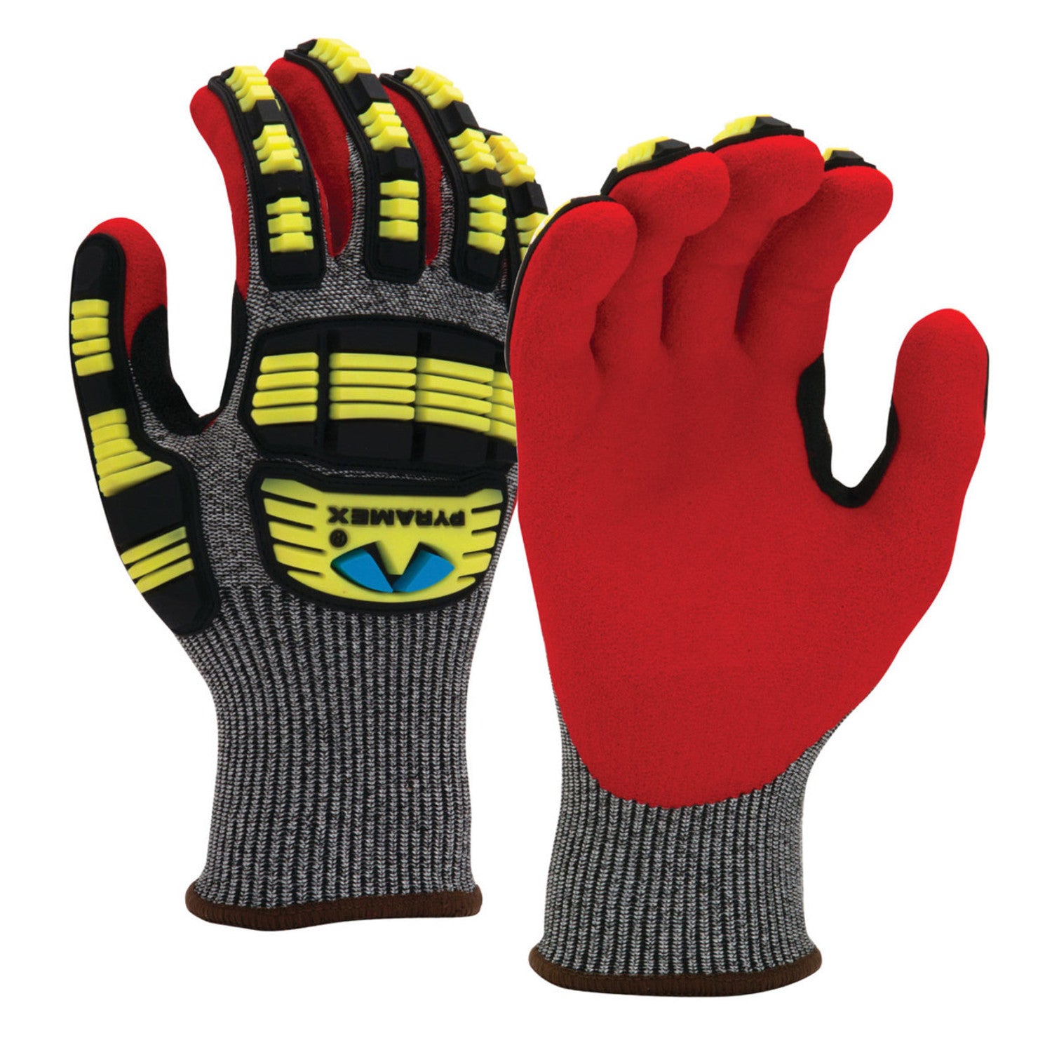 PYRAMEX A6 Cut Sandy Nitrile Dipped Level 2 Impact Gloves (1-Pair/Size Medium) Online Hot Sale