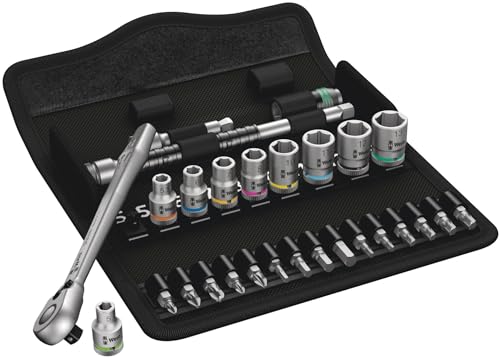 Wera Tools SA 8 Zyklop Metal Ratchet Set with switch lever, 1/4″ drive, metric 28 pieces Supply
