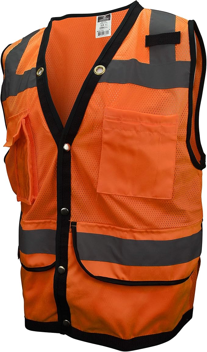 Radians – SV592Z-O SV59-2ZOD-4X Class 2 Heavy Duty Surveyor Safety Vest, Orange Mesh Solid, 4 Extra Large Online now