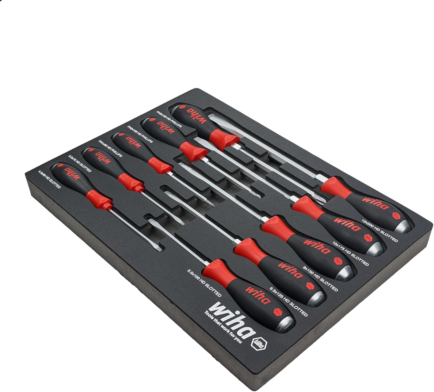 Wiha 10 Piece Extra Heavy Duty Cushion Grip Phillips Screwdriver Set Hot on Sale