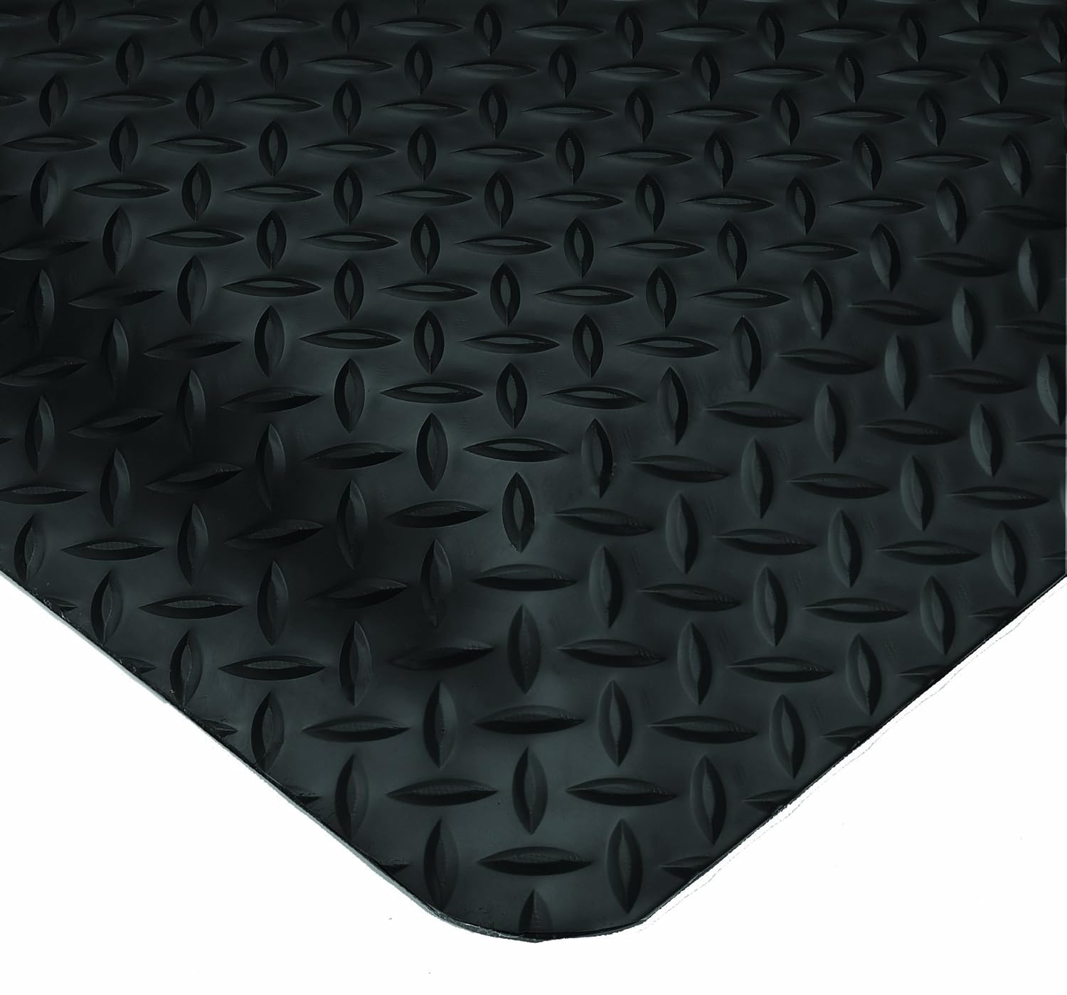 Wearwell Diamond-Plate SpongeCote UltraSoft Mat, 6′ Width x 75′ Length x 15/16″ Thickness, Black Fashion