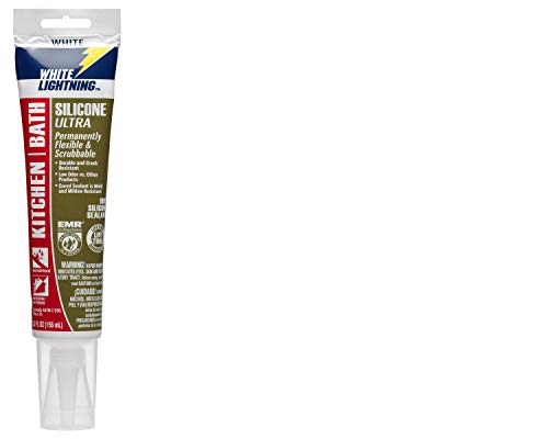 White Lightning W21100005 Silicone Ultra Kitchen & Bath Sealant, White, 5.3 fl. oz. Sale
