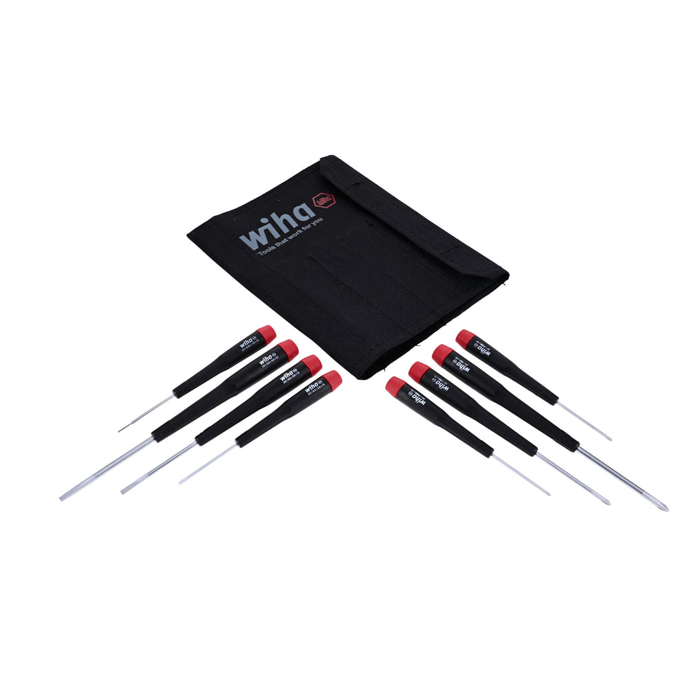 Wiha 26199 Slotted and Phillips Screwdriver Set in Rugged Canvas Pouch, 8 Piece Online now