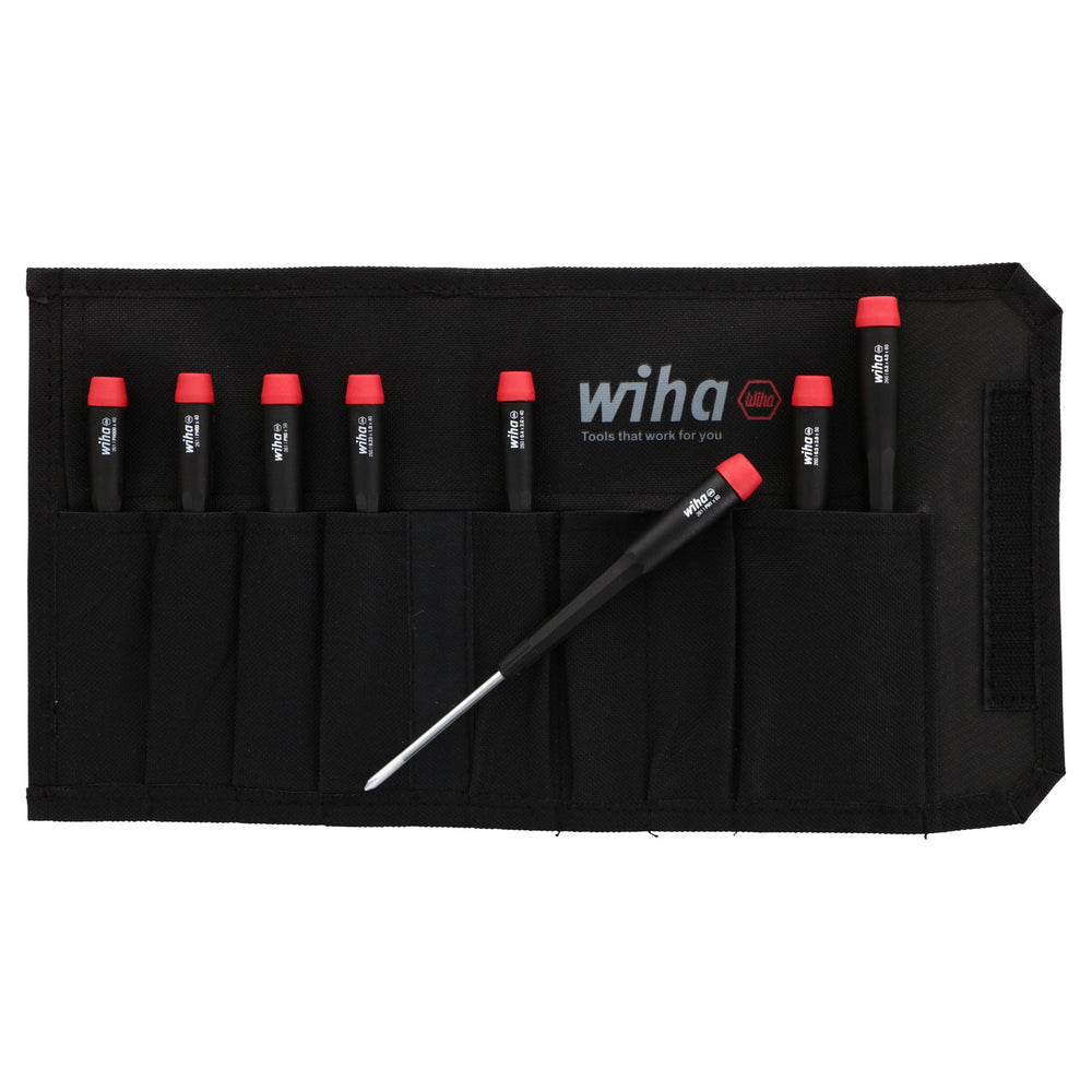 Wiha 26199 Slotted and Phillips Screwdriver Set in Rugged Canvas Pouch, 8 Piece Online now