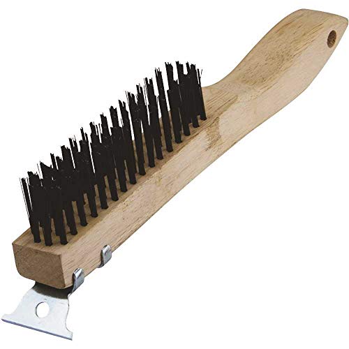 Warner 10″ 4×16 Row, Wood Handle Wire Brush w/Scraper, 11083 on Sale