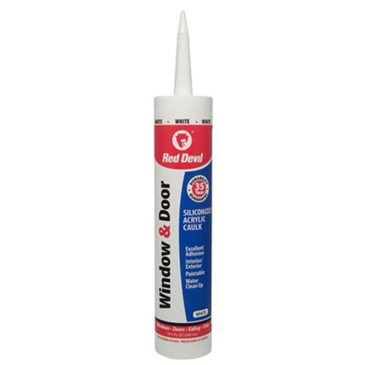 Red Devil 0846 Window & Door Siliconized Acrylic Caulk, White, 10.1 oz, Pack of 12 Online Hot Sale