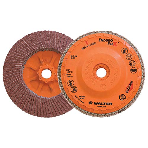 Walter 06B456 4-1/2×5/8-11 Enduro-Flex Spin-On Flap Discs with Eco-Trim Backing 60 Grit Type 27S, 10 pack Online Sale