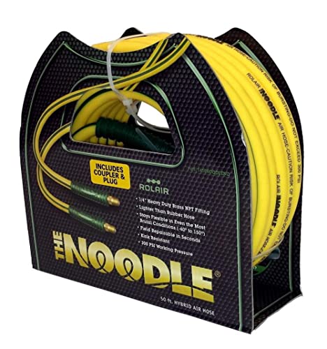 Rolair Noodle Air Compressor Hose with Fittings – 1/4In X 50Ft Hot on Sale