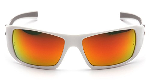 Pyramex Goliath Safety Eyewear White Frame, Indoor/Outdoor Mirror Lens Online