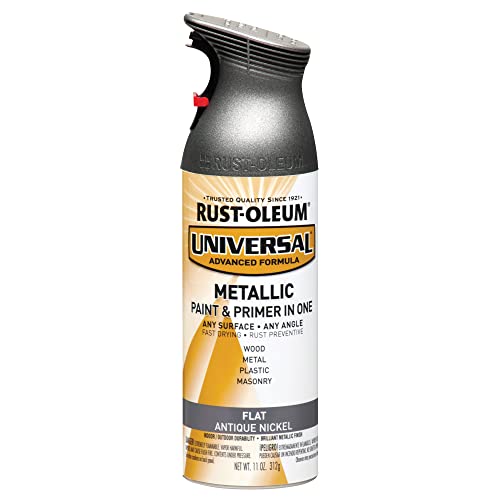 Rust-Oleum 271474 Universal All Surface Metallic Spray Paint, 11 oz, Flat Antique Nickel Online