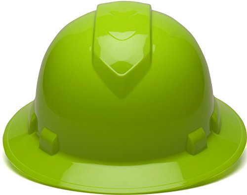Pyramex Ridgeline Full Brim Hard Hat 4-Point Ratchet Suspension (Hi-Vis Lime) Supply