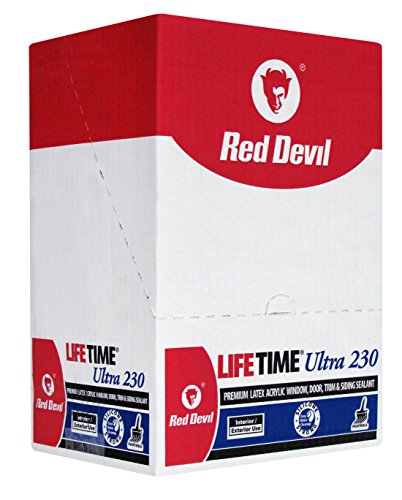 Red Devil 077050 Lifetime Ultra Premium Elastomeric Acrylic Latex Sealant, Gray, 10.1 oz, Pack of 12 Supply