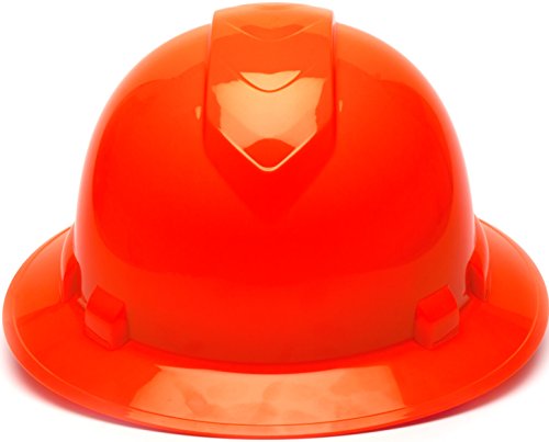 Pyramex Ridgeline Full Brim Hard Hat Hi-Vis Orange Fashion