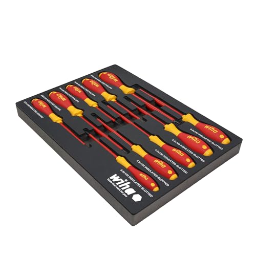 Wiha 32080 10 Piece Insulated SoftFinish Cushion Grip Screwdriver Tray Set Online now