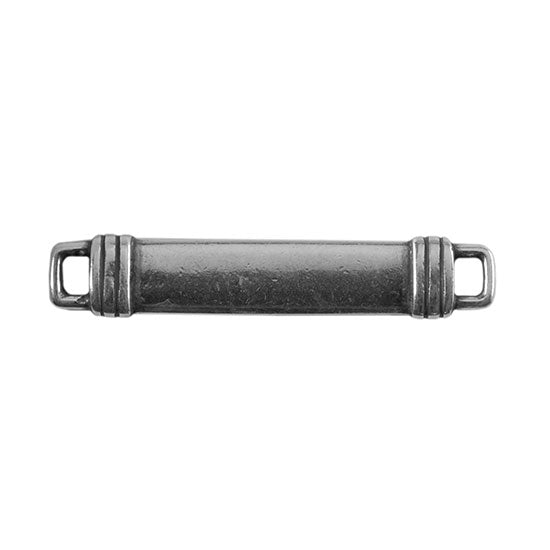 Antique Silver Plate Shape – Banded Rectangle Connector – 34mm x 7mm Pkg/2 Online Hot Sale