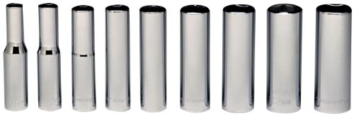Wright Tool 257 1/4″ Drive 6 Point Deep Metric Socket Set, 5mm – 13mm – (9-Piece),Silver on Sale