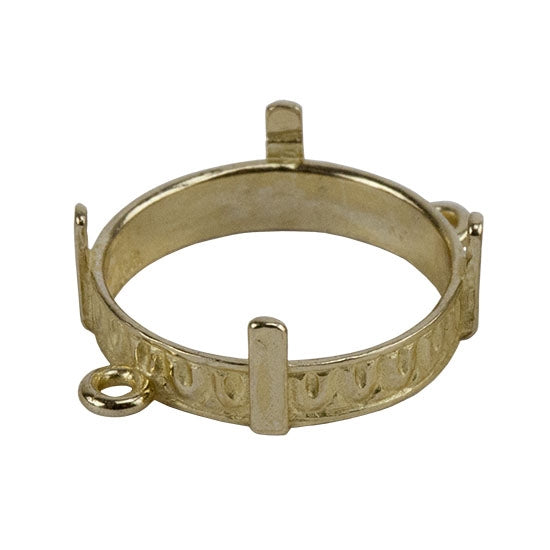 Brass Bezel Connector Setting – “U” Setting Round 12mm Pkg/2 Fashion