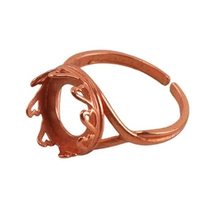Copper Plate Hearts Setting Adjustable Ring – Round Hot on Sale