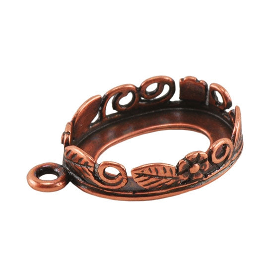 Copper Plate Pendant Setting – Floral Garden Oval 10mm x 14mm Pkg/1 Online now