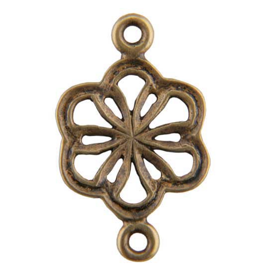 Bronze Plate Connector – Flower 11mm x 18.5mm Pkg/3 Fashion