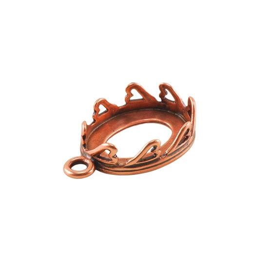 Copper Plate Pendant Setting – Hearts Oval 10mm x 14mm Pkg/2 Online Sale