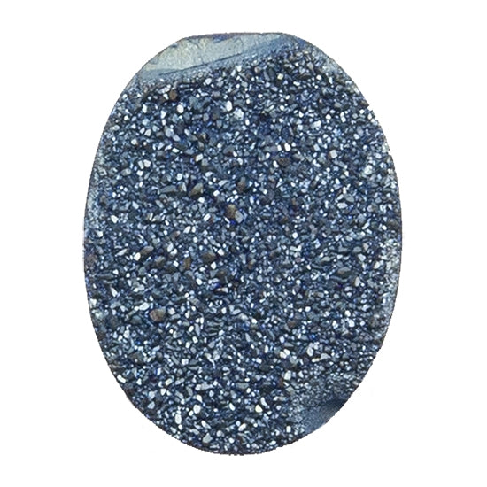 Brazilian Blue Druzy Gemstone Cabochon – Oval – Pkg/1 Supply