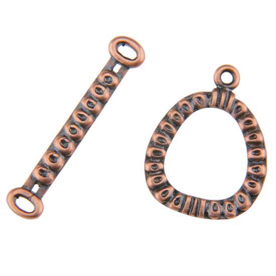 Copper Plate Toggle Clasp – Circle Frame – 1 Set Fashion