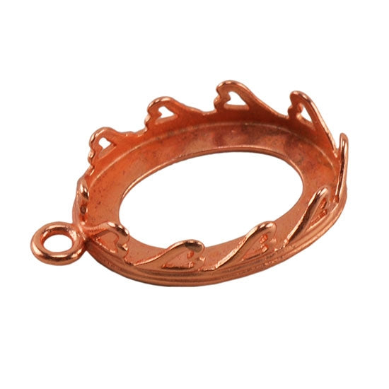 Copper Plate Pendant Setting – Hearts Oval 13mm x 18mm Pkg/1 Fashion
