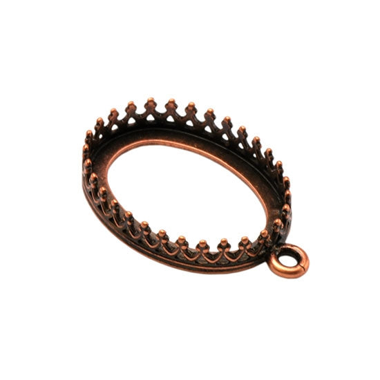 Copper Pendant Setting Oval 13mm  x 18mm Pkg/1 Fashion
