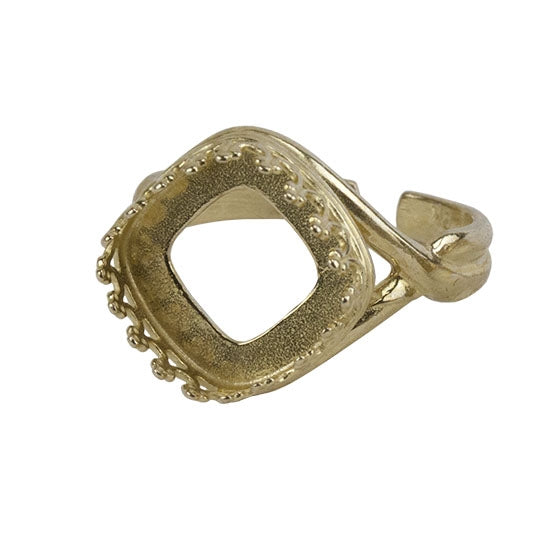 Brass Gallery Setting Adjustable Ring – Cushion Online Sale