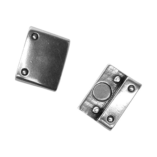 Antique Silver Plate Magnetic Leather Clasp – Flat Rivet 15mm Online