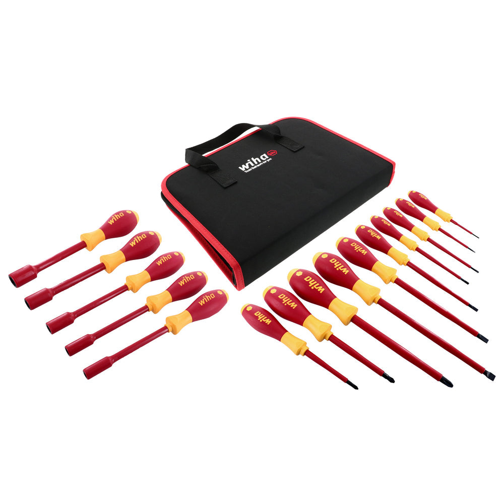 Wiha 32190 Slotted, Phillips and Inch Insulated Screwdriver Set, 1000 Volt, 15 Piece Hot on Sale