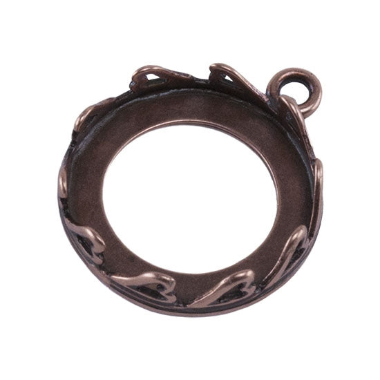 Copper Plate Pendant Setting – Hearts Round 16mm Pkg/1 Discount