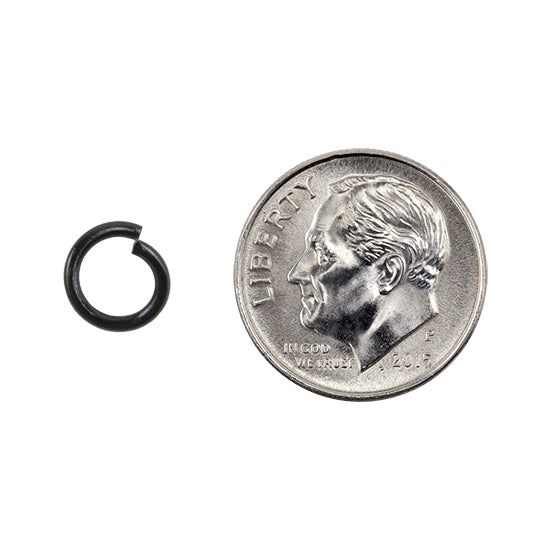 Colored Open Jump Rings – Black Color – Round 8mm 17 gauge – Pkg/50 Sale