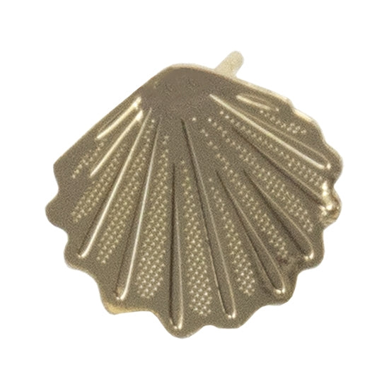 Brass Stud Earring Finding – Scallop Shell, Loop – 18k Gold Plated – Pkg/4 Hot on Sale