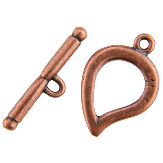 Copper Plate Toggle Clasp – Plain Leaf – 1 Set on Sale
