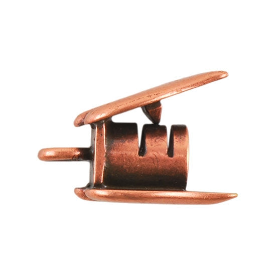 Copper Plate Crimp End Cap – Heart Leaf 4mm Pkg/2 Discount