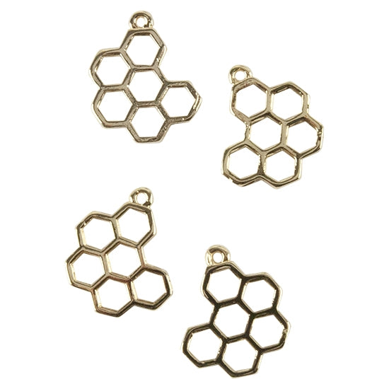 Brass Pendants – Honeycomb 18k Gold Plated – Pkg/4 Hot on Sale