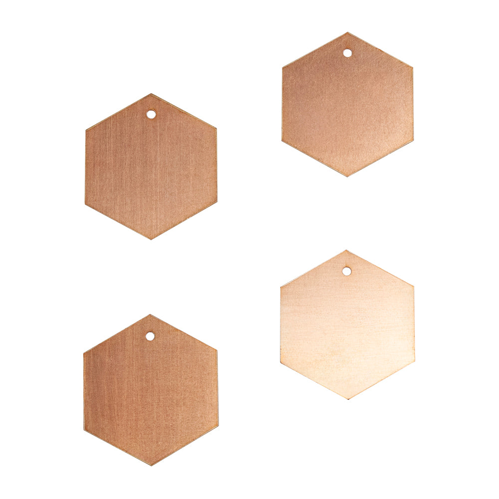 Copper Blanks – Hexagon 32mm – Pkg/4 Fashion