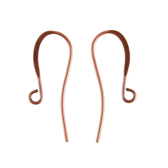 Antique Copper Earwires – 26mm with hook – 8 Pairs Supply