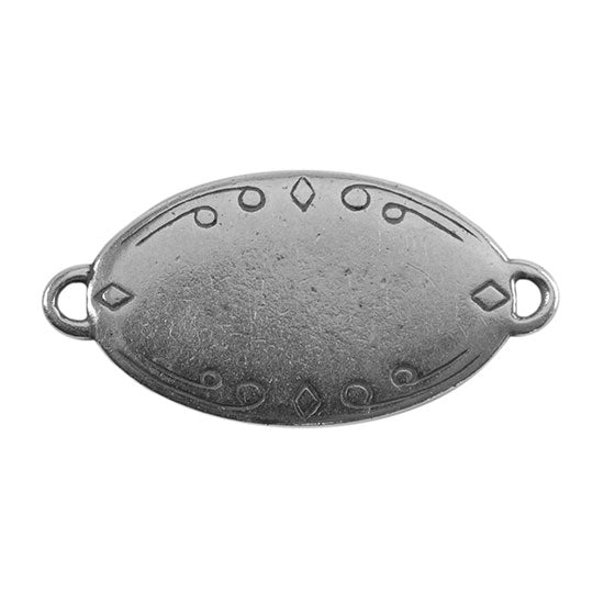 Antique Silver Plate Shape – Oval Connector – 28.5mm x 17.5mm Pkg/2 Online Hot Sale