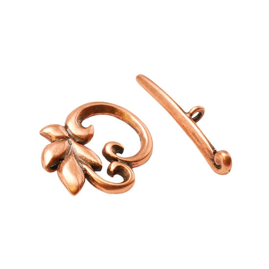 Copper Plate Mini Toggle Clasp – Designer Fern – 1 Set Sale