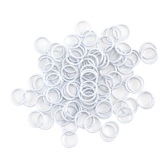 Colored Open Jump Rings – White Color – Round 8mm 17 gauge – Pkg/50 Sale