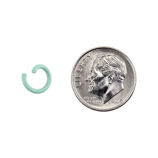 Colored Open Jump Rings – Aquamarine Color – Round 8mm 17 Gauge – Pkg/50 Sale